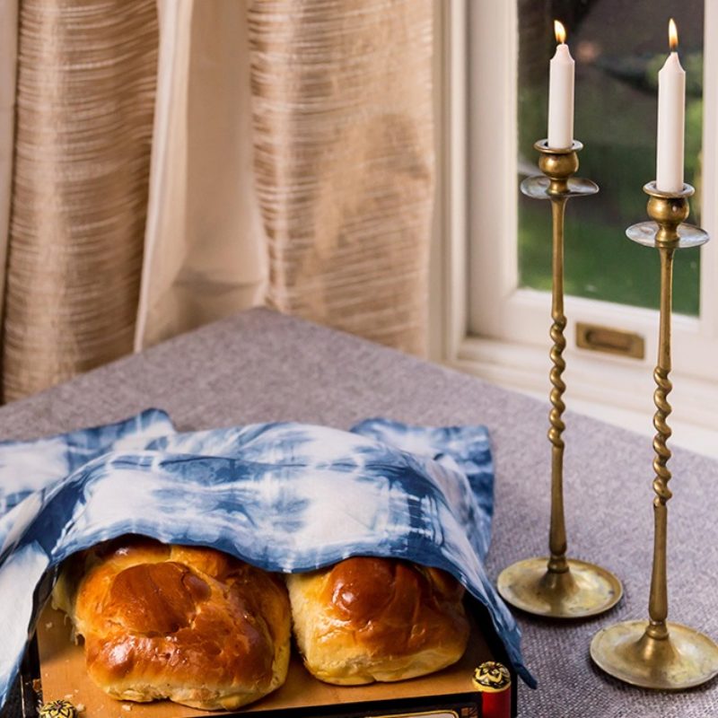 Shabbat Candles, Challah, Wine