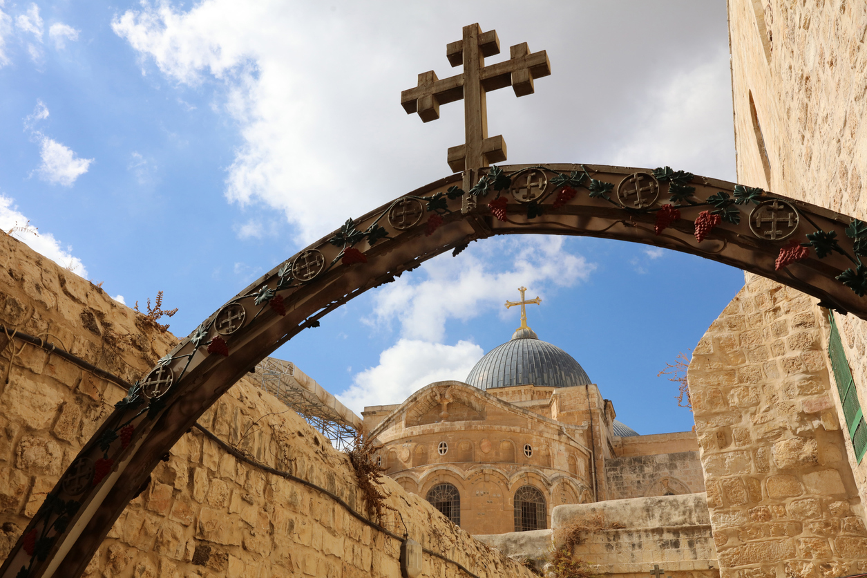 Humorous moment at the Church of the Holy Sepulcher