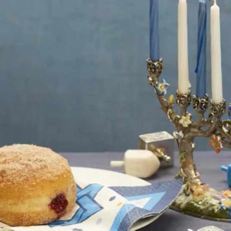 Menorah with Donut
