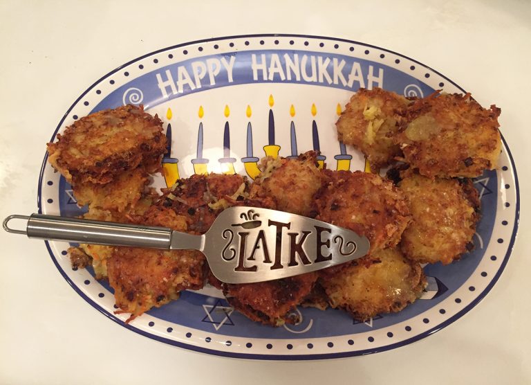 Hanukkah Plate with Latkes