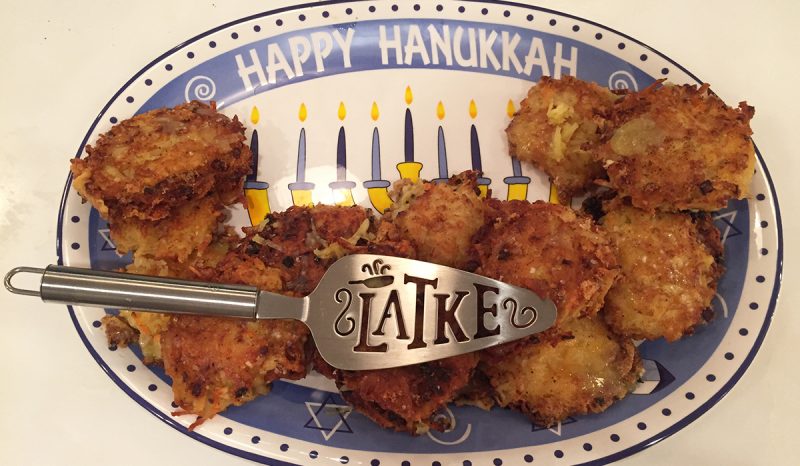 Hanukkah Plate with Latkes