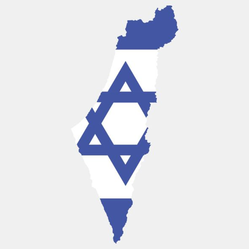 Israel flag map