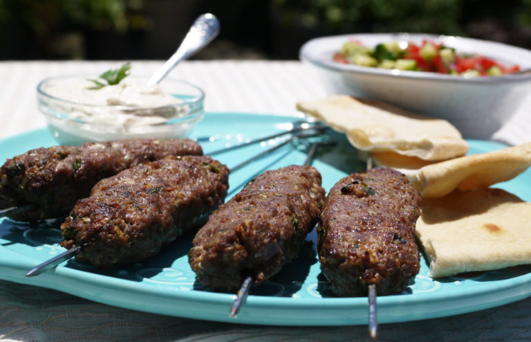 Kafta (Lebanese Lamb Skewers)