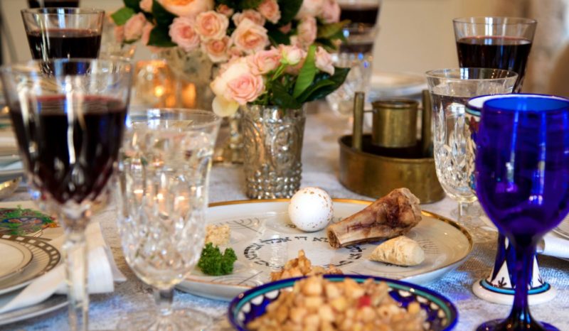 Seder table
