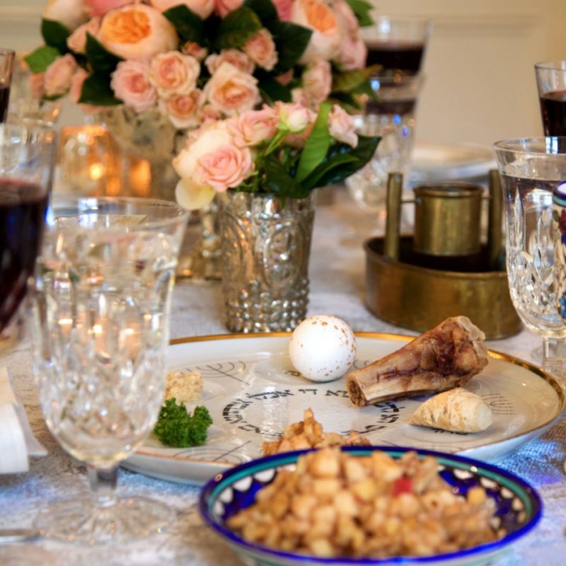 Seder table