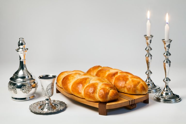 Challah, Wine, Shabbat Candles