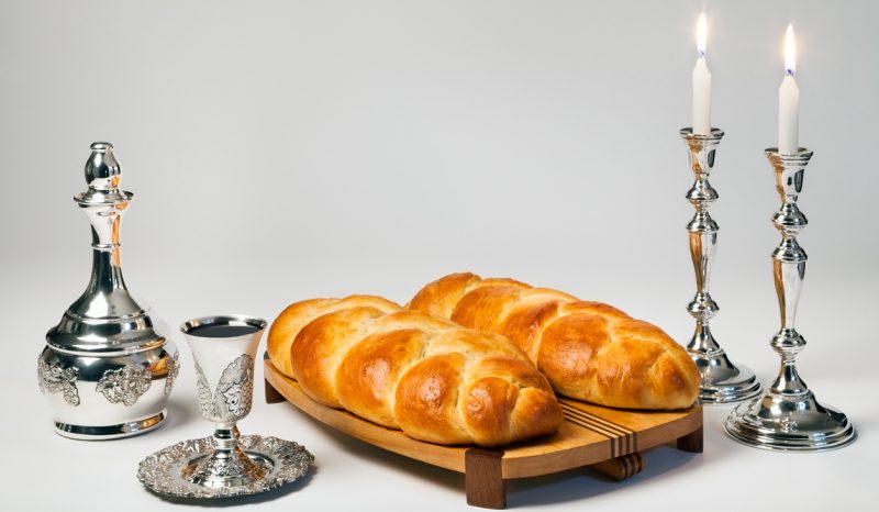 Challah, Wine, Shabbat Candles