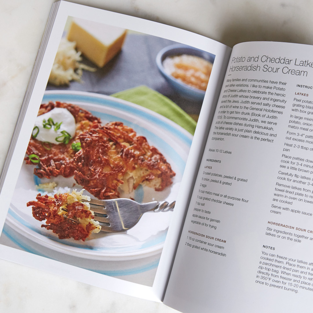 Breaking Matzo Cookbook Spread Latkes